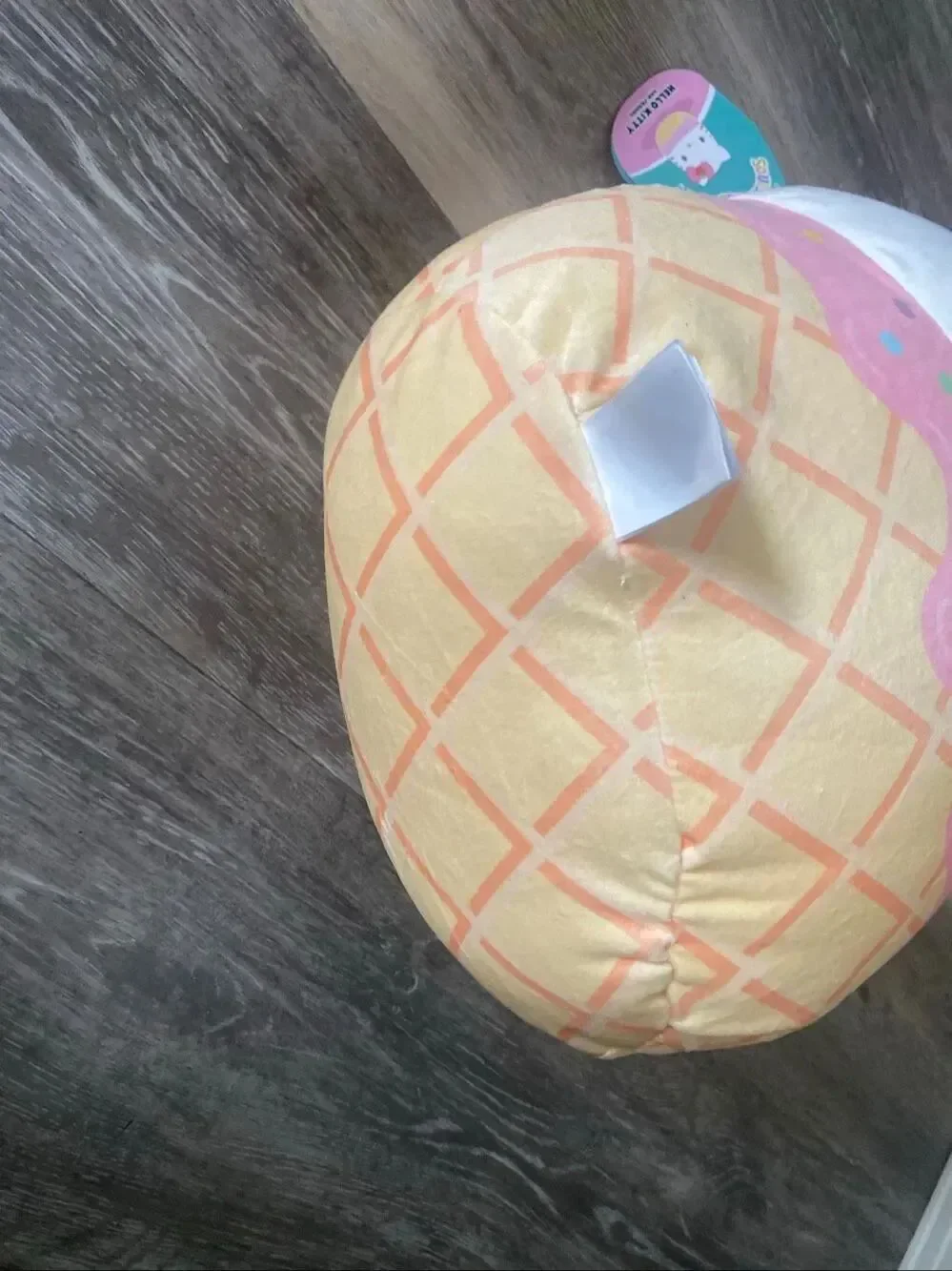 Hello Kitty Squishmallow 12” Plush Ice Cream Cone Sanrio Pink Bow